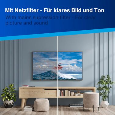 Многофункціональна мережева розетка SupraGuard з вимикачем, 2.5м кабель, захист від перенапруги та мережевий фільтр (Aluopik, 9 розеток)