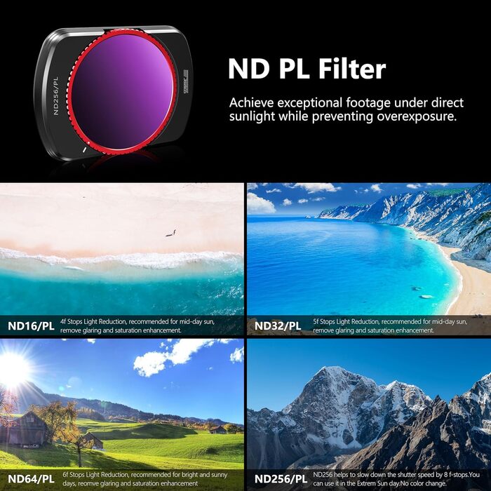Набір фільтрів STARTRC для DJI Osmo Pocket 3 Creator Combo: CPL, ND 8, ND 16, ND 32, ND 64, ND256 (магнітні, версія з алюмінію)