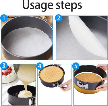 Набір форм для випікання QKNOSM (3 шт.) - діаметр 20/22/24 см, знімний дно, антипригарне покриття, з плоским дном, для пирогів та тортів