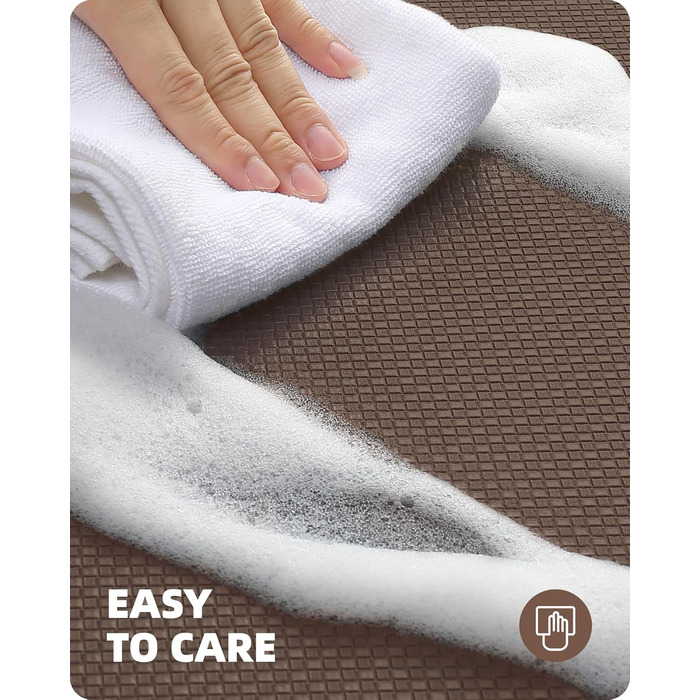 Color G Kitchen Runners, 2 Pieces, Washable Non-Slip Kitchen Rug, Kitchen Mat with Oil-Proof and Waterproof, Rubber Backed Kitchen Mat for Dining Room, Kitchen, Runner Hallway (44x75CM + 44x150CM, Brown)