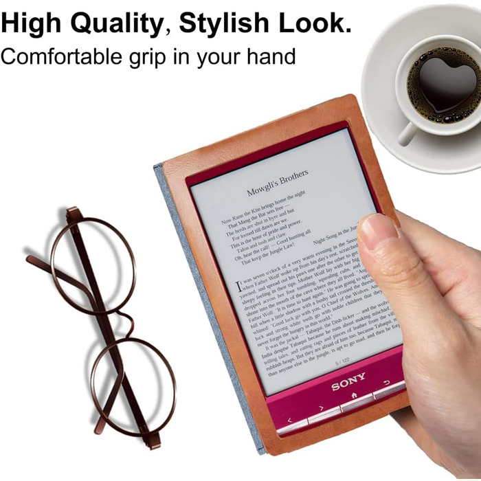 Чохол для Sony PRS-T2/PRS-T1 (6 дюймів), захисний чохол для eReader, PU-шкіра, колір коричневий