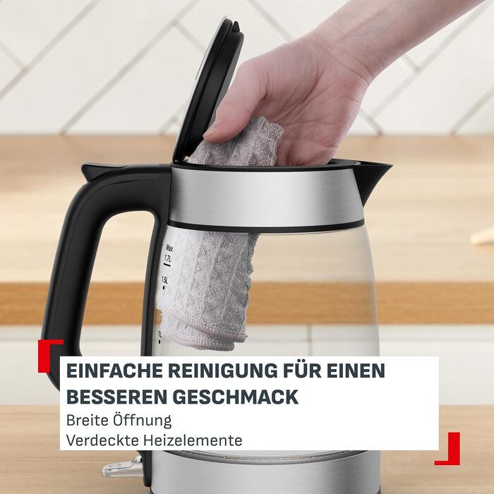 Електричний чайник Tefal KI1R0DE0 зі сталі, 1.7 л, 2200 Вт, з автоматичним вимкненням та фільтром від накипу