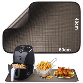 Термостійкий килимок | Силіконовий килимок для захисту від вогню | Килимок під фритюрницю | Килимок під кавоварку | Нековзний, вологостійкий (Коричневий, 40 x 60 см)