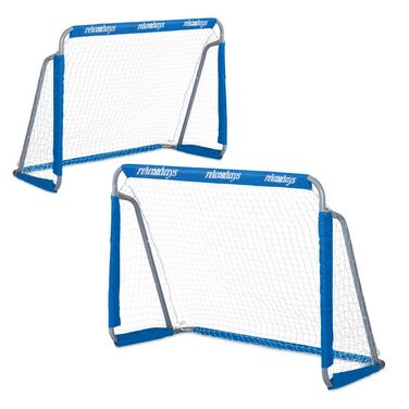 Relaxdays 2-Piece Blue Football Goal Set