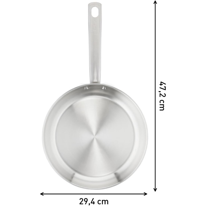 Сковорода Tefal Virtuoso Edelstahl 24 см, нержавіюча сталь, для індукції, довговічна, з якісними ручками, легке очищення