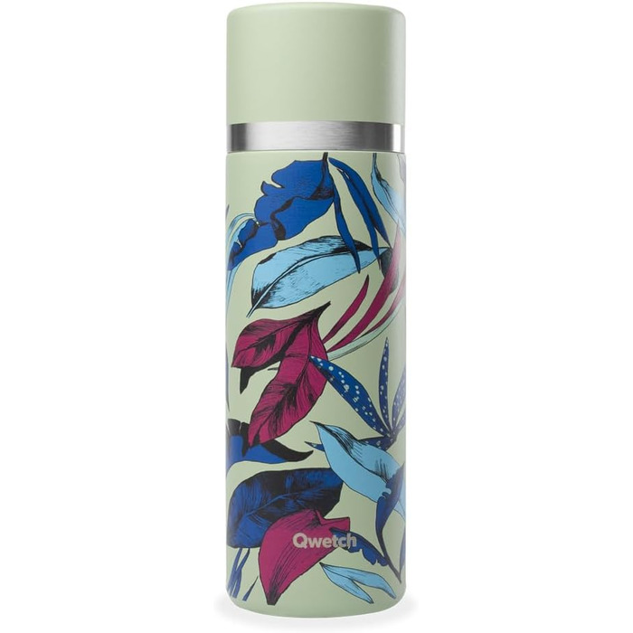 Qwetch Stainless Steel Thermos Flask - 750ml Insulated Bottle & Thermos with Recycled Stainless Steel Cup - 24h Cold & 12h Hot - Leakproof, BPA-Free & Perfect for Coffee & Tea - Brushed Stainless Steel (750 ml, Bahia)