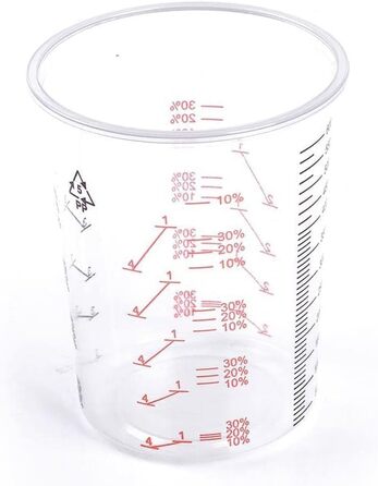 50x Mixing Cups Plastic Cups Measuring Cups | 650ml | Color, Epoxy, Polyester with Scale and Mixing Ratio
