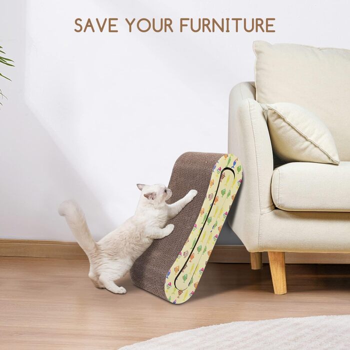 2 x Cat Scratch Board Scratch Cardboard for Cats 2 in 1, Cat Scratcher with Catnip, Recyclable Quality Cardboard Scratch Pad, Scratch Pads Double-Sided Available