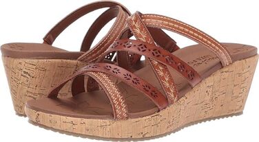 Сандалі жіночі Skechers Beverlee-Tiger Posse на танкетці, 40 EU, Duraleather бежеві