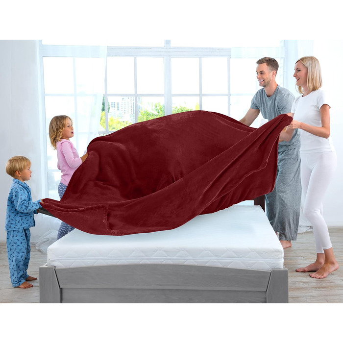 Плед Utopia Bedding: м'який флісовий плед, теплий зимовий плед для ліжка, дивана та крісла (Бургунді, 200x150 см)