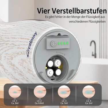 Greatmay Automatic Soap Dispenser - Touchless, Battery Operated, 300ml - Adjustable Settings, IPX6 Waterproof for Bathroom, Kitchen