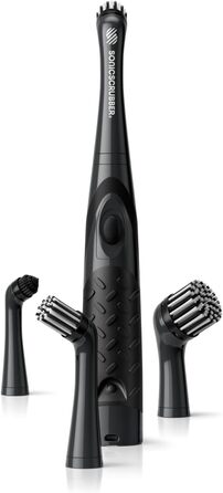 SonicScrubber Boot Brush Cleaning Set - High-Performance Motor - Waterproof - Lightweight - Includes 4 Brush Heads - Ideal for Outdoor Shoes - Black and Blue