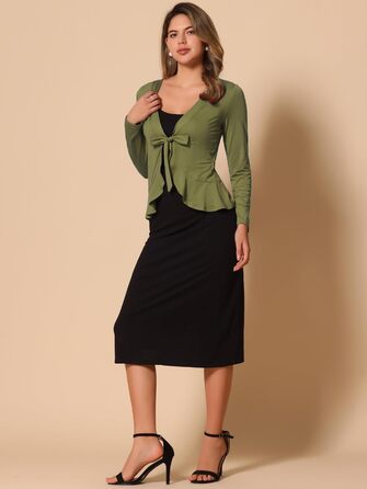 Allegra K Кардиган жіночий, оливковий, розмір S