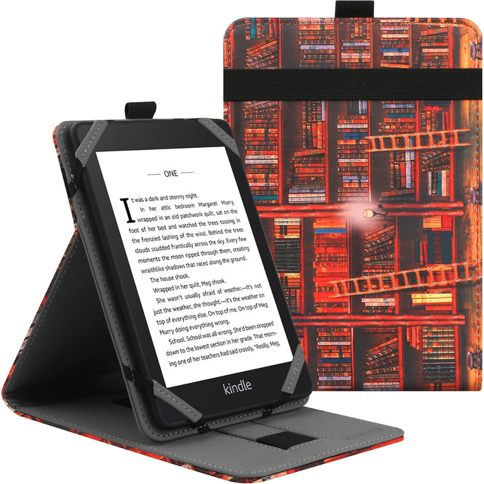 Чохол для Kindle/Kobo/Tolino/Pocketbook/Sony 6-дюймовий eReader, Folio Stand, Library