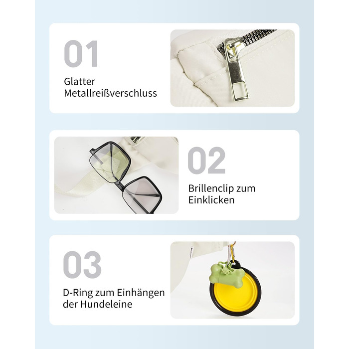 Сумка на пояс для жінок та чоловіків, стильна поясна сумка з 4 кишенями на блискавці та регульованим ремінцем, ідеальна для подорожей та піших прогулянок (Запатентовано), бежевий колір