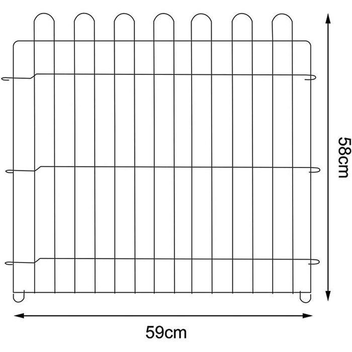 Вольєр для кроликів Lionto, 59x58 см, з металу, розширюваний, з захисним сітком та дверима з замком, для тримання на вулиці, 8 елементів