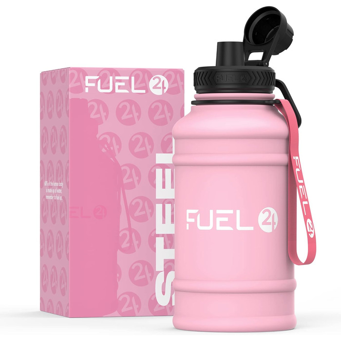 Extra Stark Stainless Steel Metal Water Bottle 1.3L & 2.2L - Leak-Proof & BPA-Free Stainless Steel Water Bottle - Robust Water Bottle Gym, Sports Stainless Steel Water Jug Bottle for Adults (1300 ml, Pink)