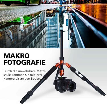 Штатив Rollei C5I Orange: легкий, алюмінієвий, для макрозйомки та подорожей | Monopod