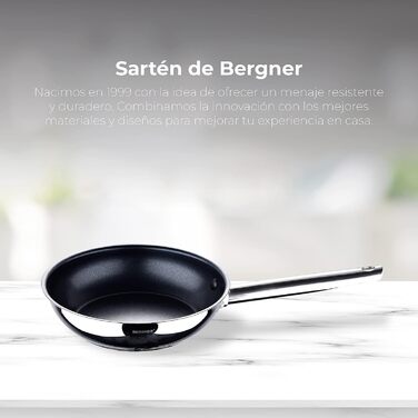 BERGNER Gourmet | Stockpot with Glass Lid | 8 L Capacity | Made of Stainless Steel | Ergonomic Handles | Kitchen Appliances | Suitable for All Cooktops (28 x 5.5 CM)