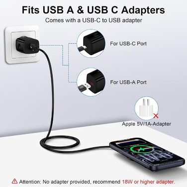 Бездротова зарядка Samsung 15W з Fast Charger 18W для Galaxy S25/S24/S23/S22/S21/S20, iPhone 17-11, Google Pixel 10/10 Pro/9 Pro - Чорна, MagSafe сумісна