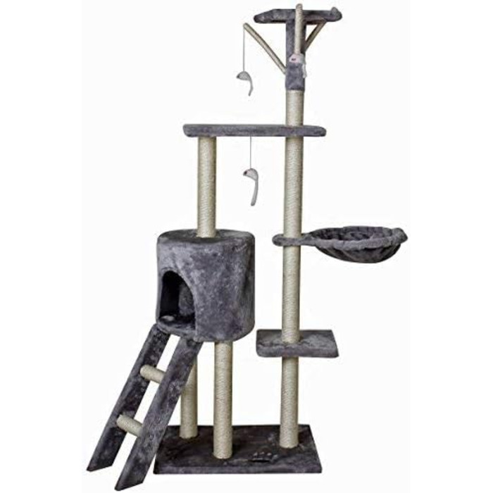 Дерево-стійка для котів Kratzbaum Kletterbaum з сизалю, 50 x 35 x 138 см, світло-сірий (CAT001hg)