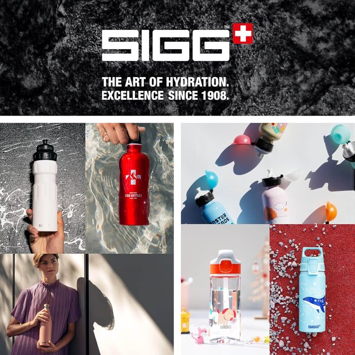 SIGG - Aluminum Drinking Bottle - WMB ONE - Made in Switzerland - ClimatePartner Certified - Carbonated Beverage Safe - Leak-Proof - Featherlight - BPA-Free - Outdoor - 0.75L & 1L (8 Mickey Mouse Lines, Disney)