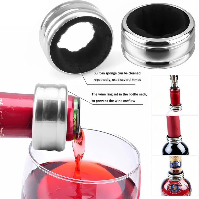 Набір з 5 викруток для вина з форми, аксесуари для вина, подарунковий набір, викрутки сомельє з відкривачем, кришки для пляшок (Золота пляшка 001)