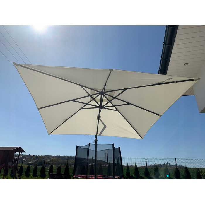 Парасолька садова з бічним стійкою GardenLine, бежева, 250 x 250 см