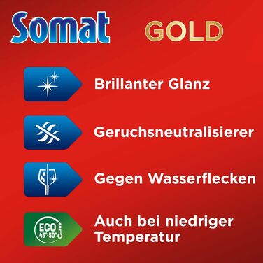 Таблетки для посудомийної машини Somat Gold, проти припалів та для низьких температур, 22 шт.