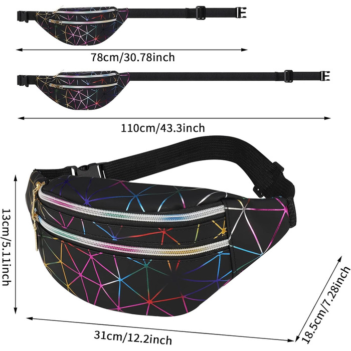Жіноча/Чоловіча поясна сумка-бананка, водонепроникна, для спорту, подорожей, активного відпочинку