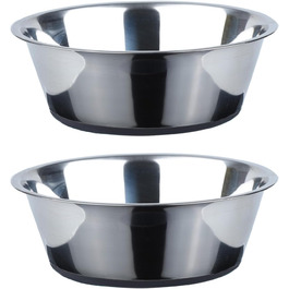Набір мисок для собак PEGGY11 з нержавіючої сталі, 2 шт., 1,92 л - миски для корму та води для великих собак