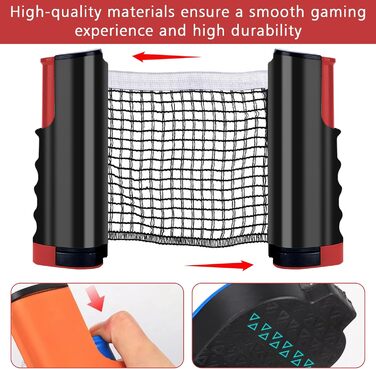 Набір для настільного тенісу: сітка, 2 ракетки, 6 м'ячів, коробка для м'ячів, сумка для зберігання. Професійний спортивний набір для гри в приміщенні та на вулиці