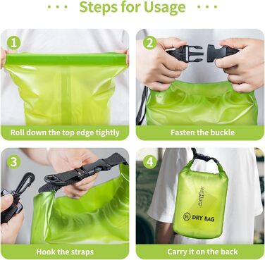 Водонепроникний Dry Bag – прозора сумка з роликовою застібкою, 2/5/10/20 л, для подорожей, плавання, каякінгу, кемпінгу, риболовлі, захисту від дощу