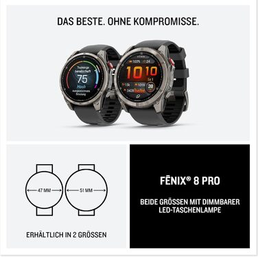 Розумний годинник Garmin fēnix 8 PRO Graphite 51mm: Multisport, AMOLED, 10 днів батареї, GPS, EKG, музика