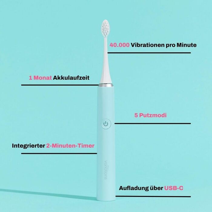Електрична зубна щітка My Variations: акумуляторна, 5 режимів чищення, таймер 2 хв, чорний колір