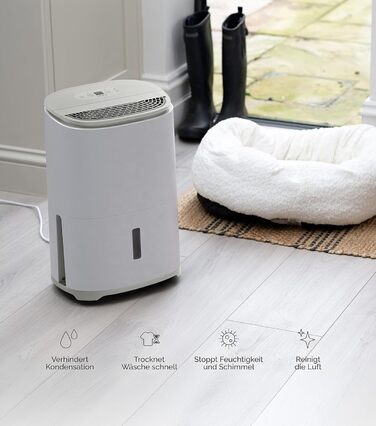 Зволожувач повітря MeacoDry Arete One 6L з очищувачем повітря | Компактний, тихий (32 dB), для спалень, невеликих приміщень та квартир | Фільтр HEPA H13 | Об'єм бака 1.8L