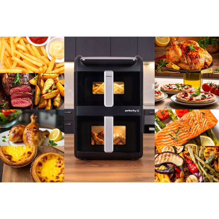 Аерофритюрниця вертикальна FR300 2700W, дві кошики, 10л