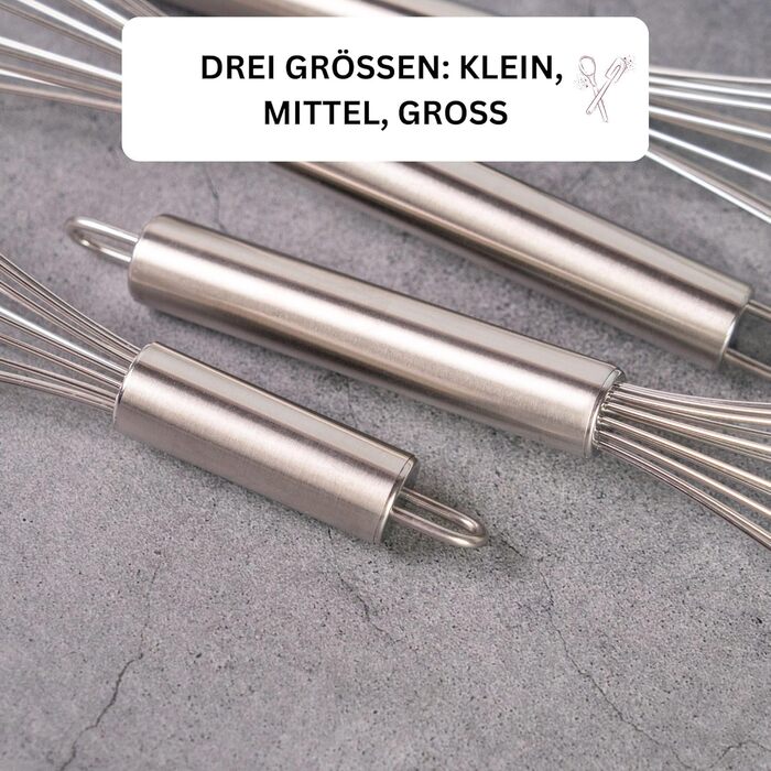 Вінчики для збивання Westmark (3 шт.) з нержавіючої сталі, 17/23/28 см, срібний, модель 2022