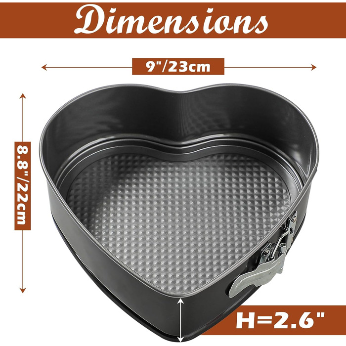 Форма для випічки Webake Springform Herz, 23 см, антипригарне покриття, у формі серця