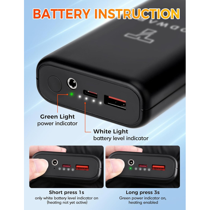 Обогреваемый жилет для мужчин из флиса с Powerbank, 15 зон обігріву, легкий, дихаючий, теплий жилет, чорний