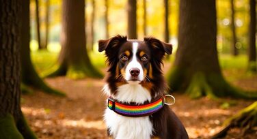 Нашийник для собак Extra-Wide & Soft з неопреновим наповнювачем (S, L, 50-55 см), Кольори: Райдуга на коричневому