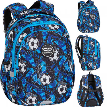 Багатовідсінковий шкільний рюкзак CoolPack (білий, чорний, синій), 21 л