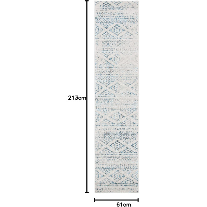 Килим SAFAVIEH Boho Tulum для вітальні, їдальні, спальні - короткий ворс, 183 x 274 см (61 x 213 см - бігун), слонова кістка та бірюзовий