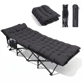 Ліжко туристичне розкладне Sekey XXL 190x71x35 см, з матрацом, сталевий каркас, Oxford тканина - для кемпінгу, риболовлі