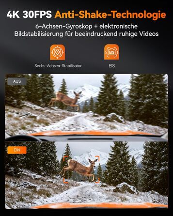 Автомобільний відеореєстратор WOLFBOX X5 Duo 4K+2.5K з передньою та задньою камерами, HDR, GPS, Wi-Fi 5.8 ГГц, сенсорним екраном та карткою пам'яті 64 ГБ