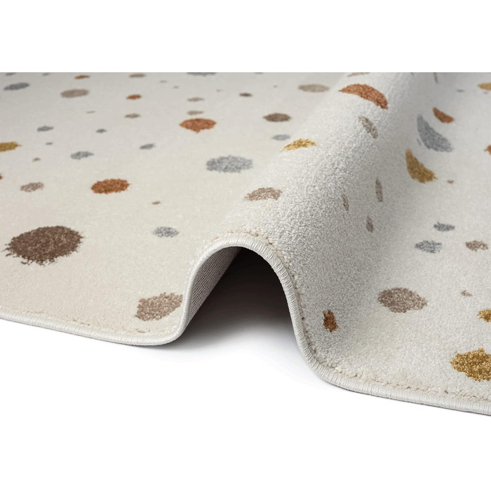 Дитячий килим Beat Kids сучасної колекції, м'який ворс, бежевий з крапками, 120x170 см