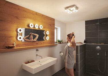 LEDVANCE Smart LED Bathroom Lamp white, 1200LM, 3000-6500K, 300mm x 70mm, IP44, Orbis Bath bathroom fixture with Wifi technology, dimmable, controllable via app and voice assistants (Chrome, 30cm, Round)