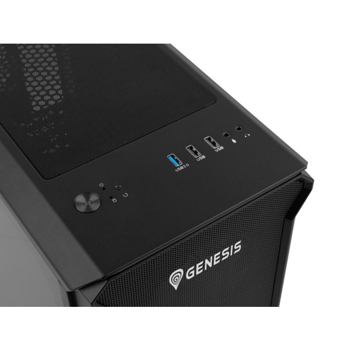 Корпус для ПК Genesis Irid 503 micro ATX, чорний, з вікном