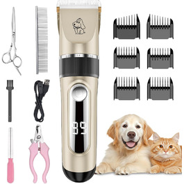 Професійна машинка для стрижки тварин IPX7: тиха, бездротова, для собак та котів. Підходить для всіх типів шерсті