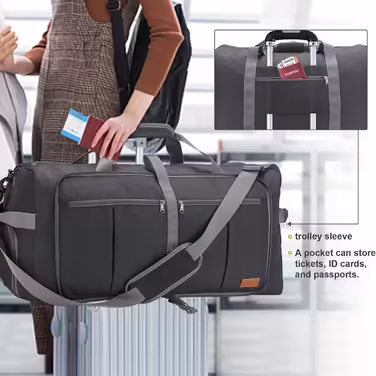 Upeelife Travel Bag, 125L Large Foldable Travel Bag, Lightweight Sports Bag Weekender Waterproof Travel Duffel Bag with Shoe Compartment for Women Men Gym